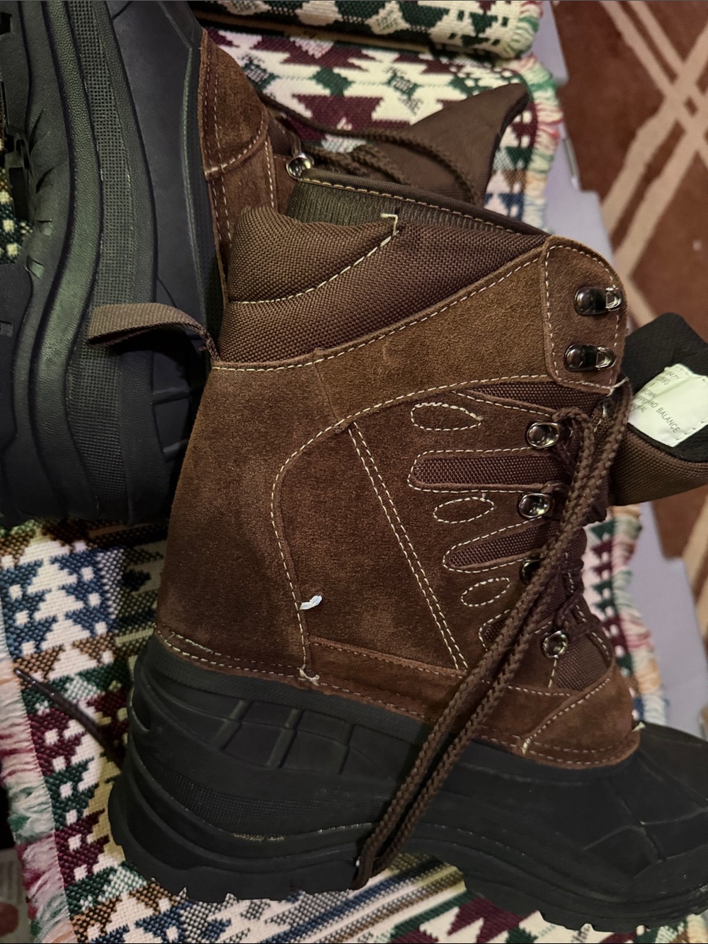 Men's and woman’s Brown Waterproof Lace-Up Hiking Boots-lining removable! Size 8